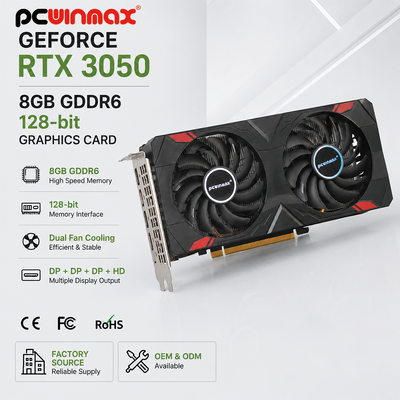 Carta grafica doppia di fan di 128 bit HD/DP PCIe 4 di GeForce RTX 3050 8GB GDDR6 di gioco di PCWINMAX per gioco del PC